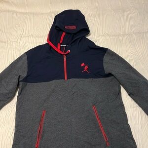 Baseballism Men's Navy and Charcoal 1/4 Zip Sweatshirt